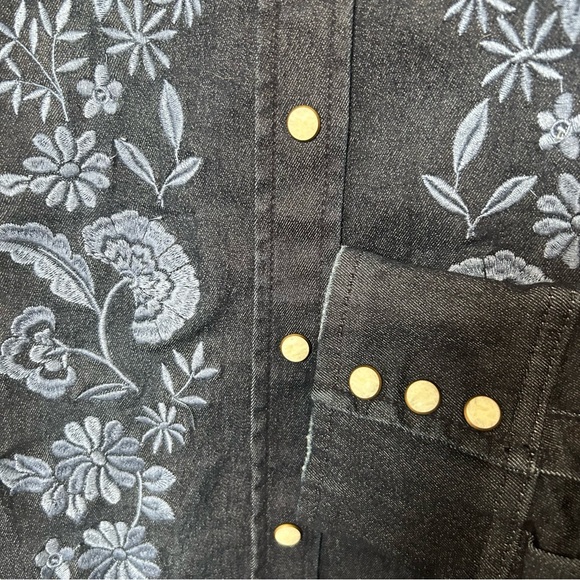 NWT Stetson Embrodiered Dark Denim Snap Front Shirt Sz XL - Picture 5 of 14